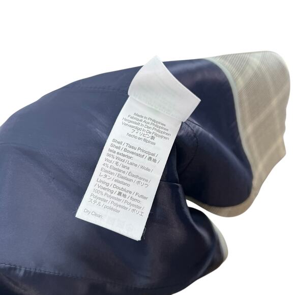 J. Crew Devon Blazer Plaid Italian Stretch Tollegno Wool Blend Gray Size 0P - Picture 13 of 14